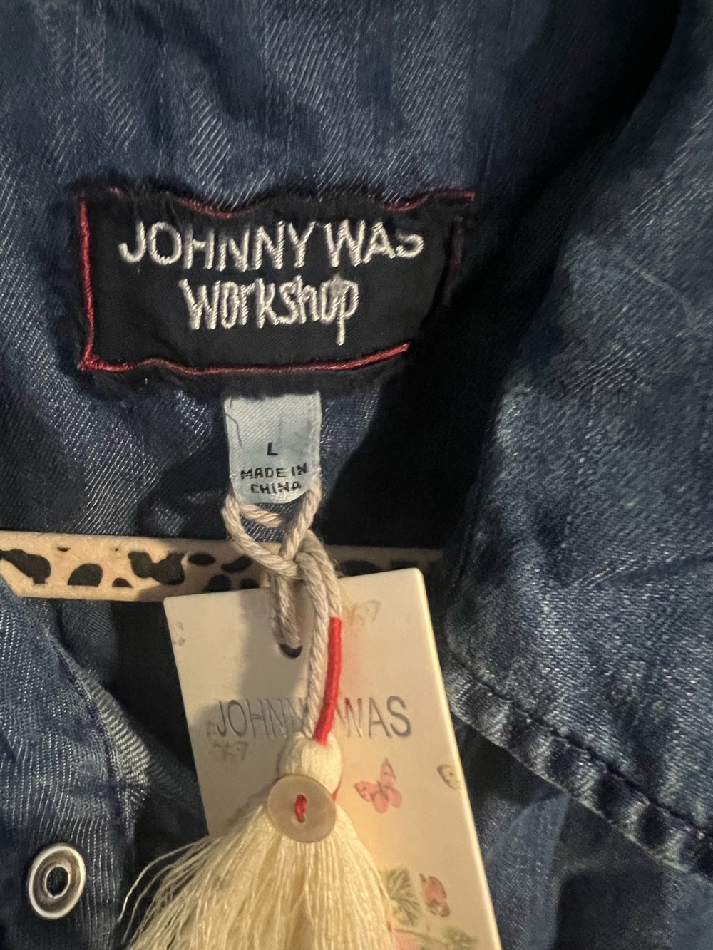 Johnny Was Palmyra Denim shirt - Sz L - NWT - Picture 3 of 9